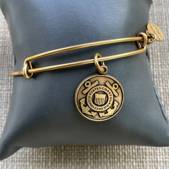 Alex and Ani Jewelry - Alex And Ani Bracelet United State COAST GUARD Wrist Band Gold Tone Adjustable